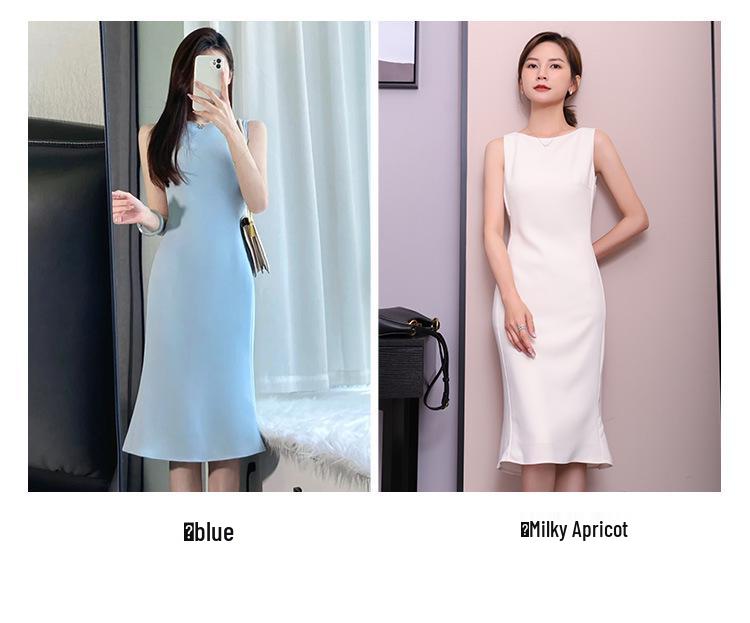 Sleeveless Women's Summer Fishtail Dress: Slimming, Classic, Professional Wear