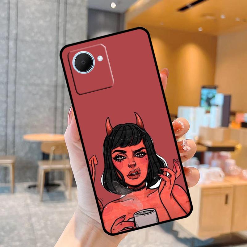 Devil Woman Sexy Girl Witch Case For Realme C55 C33 C31 C35 C30 C11 C15 C25s C21Y GT Neo 5 3T 2T 8 9 10 11 Pro Plus