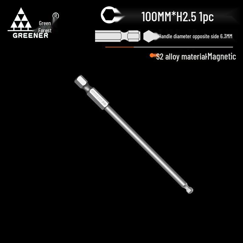 Green Forest High-Hardness Ball Head Magnetic Hex Screwdriver for Electric & Hand Drills