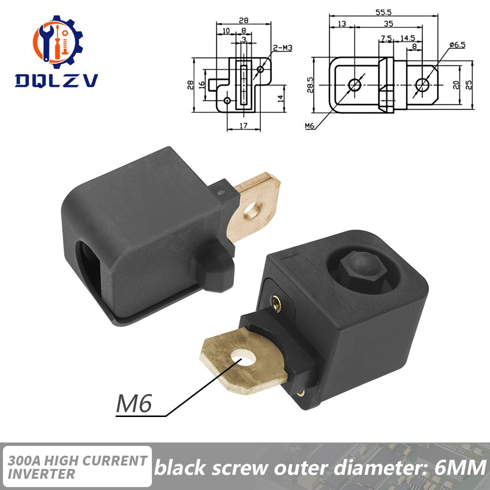 

M6/M8 high current 300A power terminals square red/black for lithium battery inverter solar power terminals connectors 1PCS