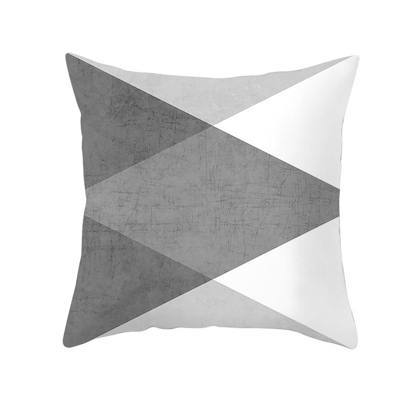 Simple Black and White Plaid Geometric Wave Pattern Cushion Cover Home Living Room Sofa Decorative Pillow Pillow Cover