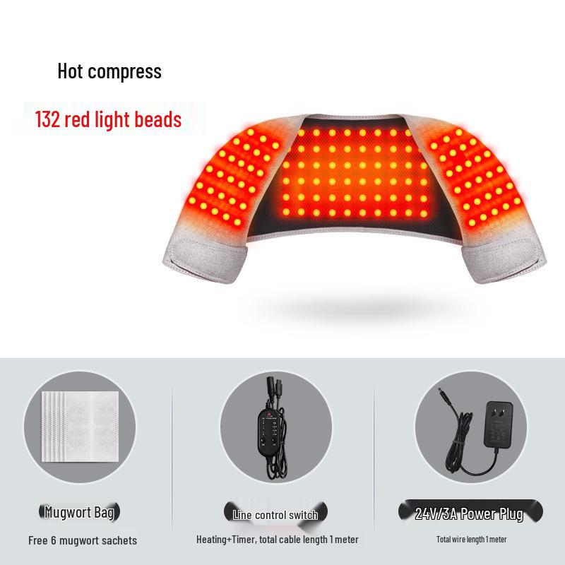 Heated Shoulder and Neck Massager Shawl with Red Light Therapy for Middle-aged and Elderly