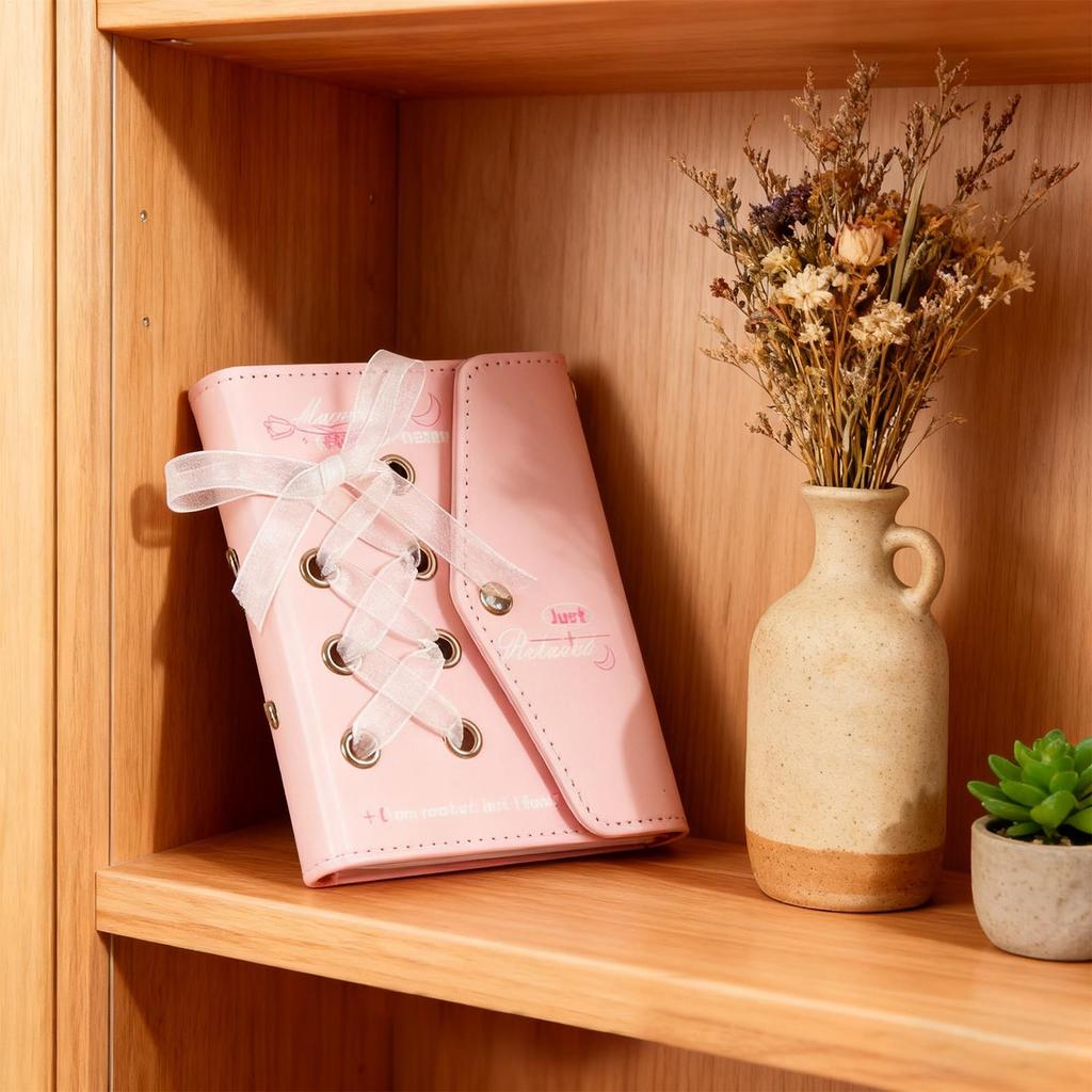 Mini Photo Album Cross Ribbon Photocard Storage Supplies Photo Collecting Book For Travelers Students Parents Photographers