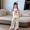 Autumn 2026 Girls' Pajama Set - Medium/Large, Cartoon Puppy Long Sleeve Tee & Pants