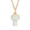 Hand-Woven Crystal Agate Small Mushroom Pendant Necklace Jewelry Diy Jewelry Accessories N584