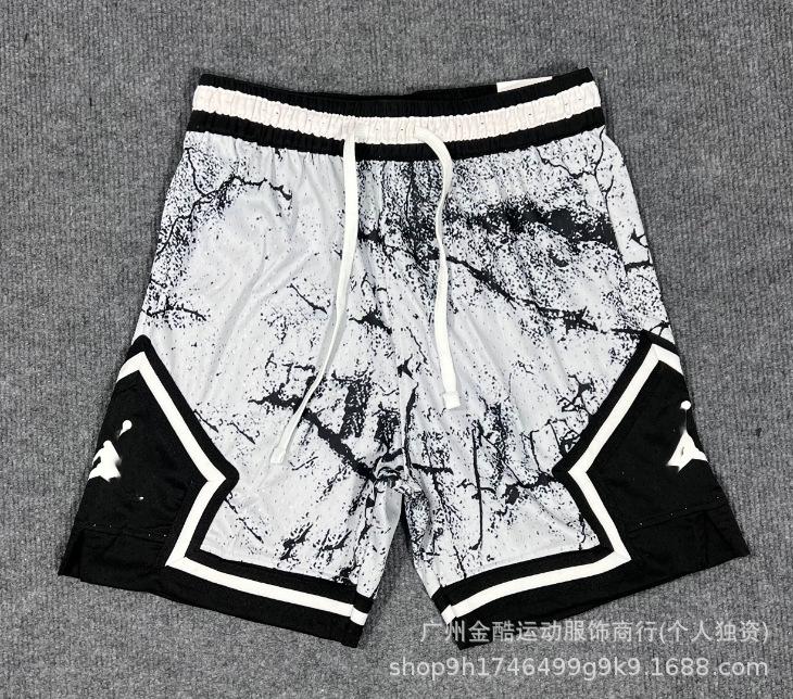 New 2026 summer loose and quick-drying men's AJ basketball shorts printed trendy sports casual pants source wholesale