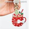 2D Flat DIY Diamond Art Keychains Diamond Art Kits Small Crystal Painting Keyrings Glitter Rhinestone Keychains Gift for Friends