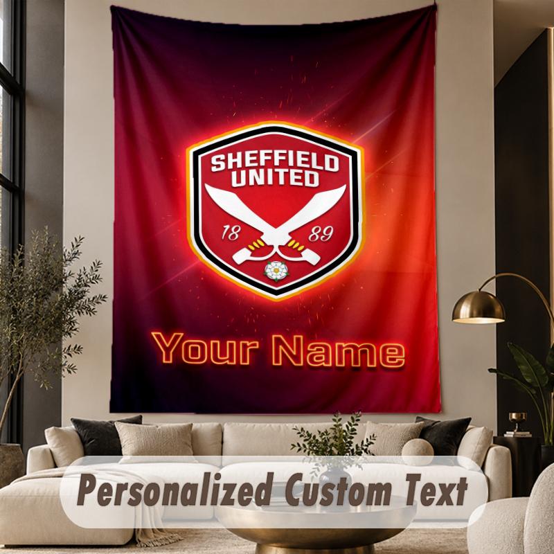 Custom Text Tapestry Sheffield United FC Print Wall Tapestry Indoor Living Room Wall Decor