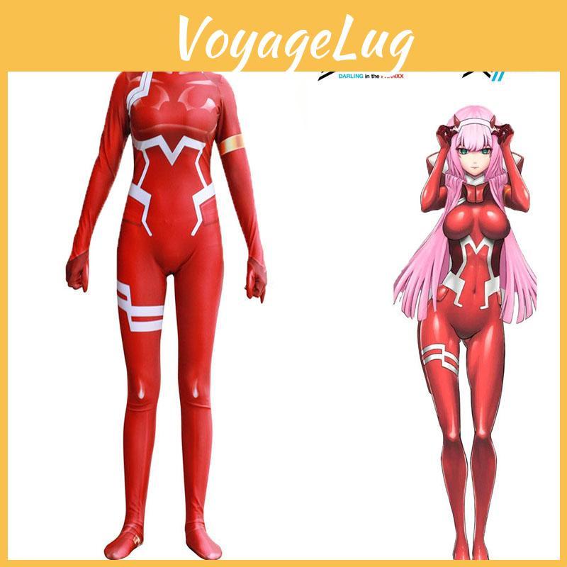 Lebendiges Rotes Darling In The Franxx Zero Two 02 Cosplay-Kostüm Mit Perfekten Nähten Und Passform