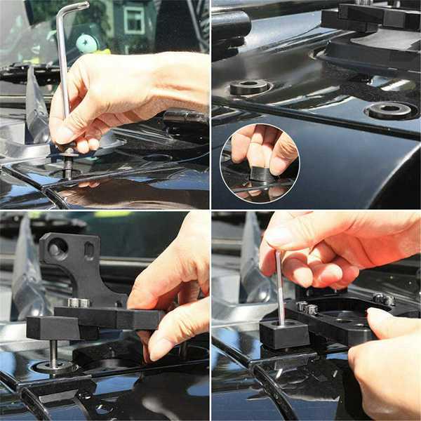 Black Aluminum Alloy Car Light Strip Bracket for Jeep Wrangler - 1 Set