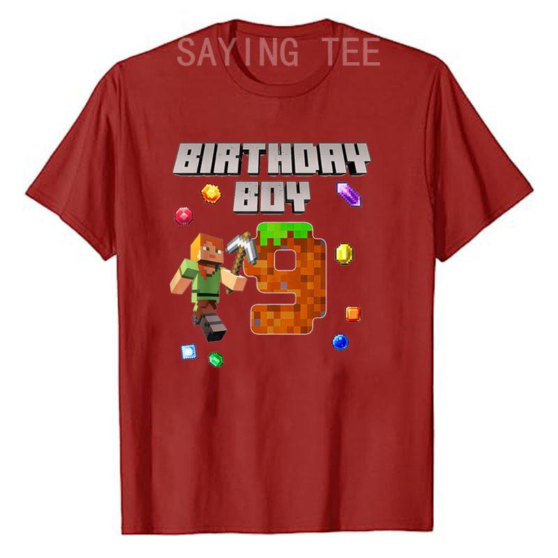 Its My 9th Birthday 9 Years Old Video Gamer Pixel Birthday Boy TShirt Level 9 Unlocked Game Controller Saying Tee Novelty Gift S