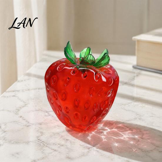 Clear Strawberry Squeeze Toy Stress Ball Toy, Giant Red Pink Relief for Relieve Stress, Fake Fruit Sensory Fidget