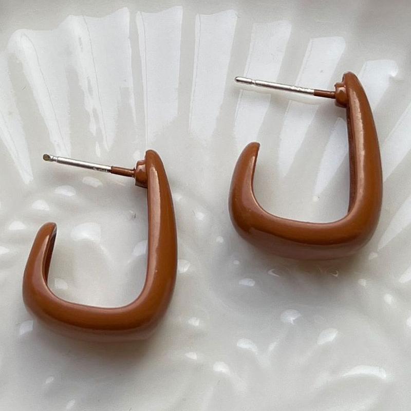 Acrylic Hollow Square Drop Earrings for Women Party Elegant Statement Jewelry Trendy Beige Brown Geometry Dangle Earrings Gift