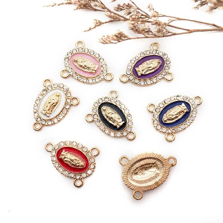 Zinc Alloy Charms Ellipse Virgin Mary Charms Pendant For DIY Fashion Necklace