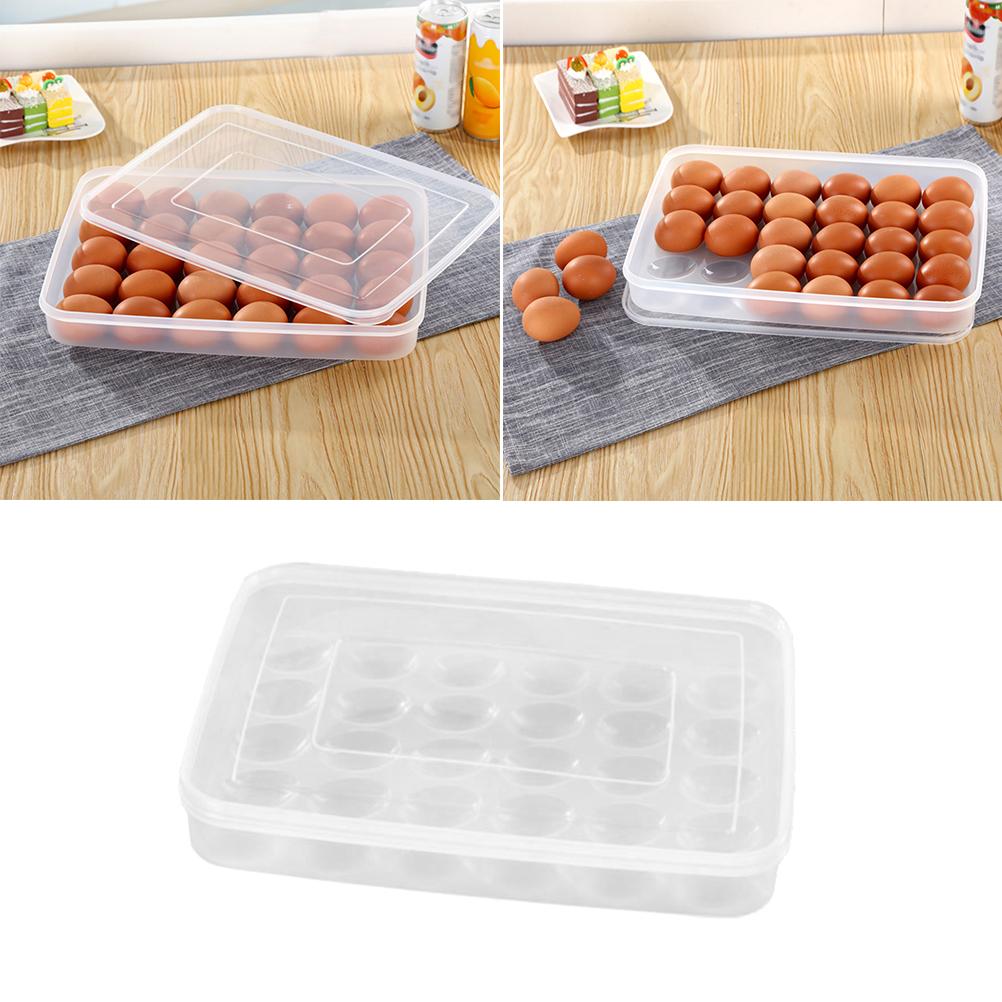 Large Capacity Egg Holder Durable Plastic Container Transparent Lid Egg Storage Box Tray Household Merchandises Washing