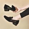Single Shoes Women's 2025 New Summer Hollow Mesh Soft Leather Women's Shoes Low Heel Soft Sole Doudou Shoes Breathable Loafers