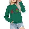 Kids' Fashion Loose-Fit Casual Long-Sleeve Christmas Print Oversized Crewneck Sweatshirt