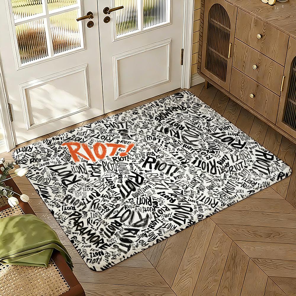 Rock Music Floor Mat Soft Thickened Absorbent Non-Slip Bedroom Living Room Door Mat Home Decor Flannel Rugs
