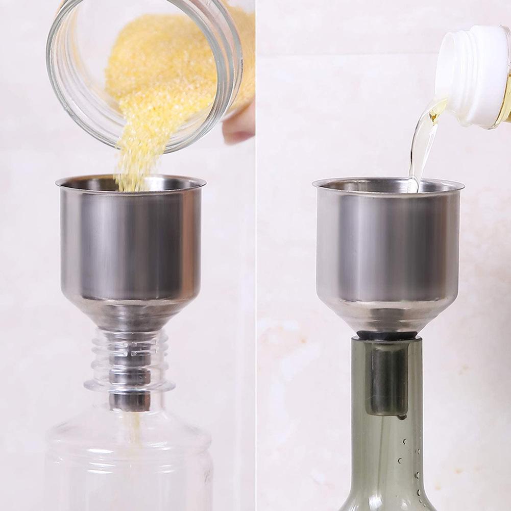 4Piece Stainless Steel Canning Funnel Set with Grip Handle Ideal for Preserving Jars and Bottles In Your Kitchen