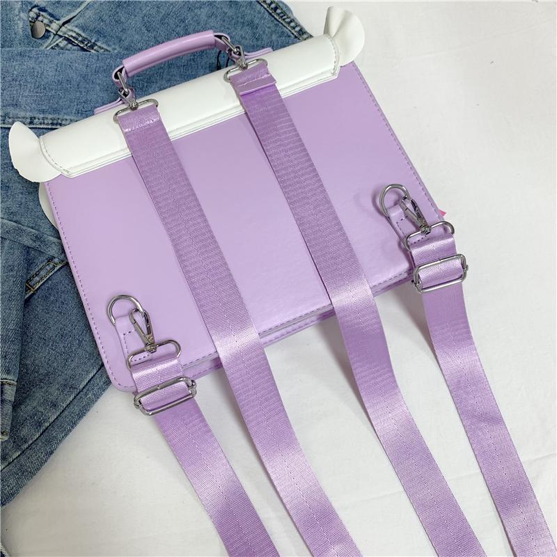 Japanese Style Fashion Sweet Lolita Girls JK Uniform Small Handbag Satchel Ruffled Pin Display Ita Crossbody Bag Anime Itabag