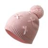 3pcs Keep Warm Knit Hat Scarf Gloves Set With Bow Neck Warmer Soft Kids 3-Piece Kit  1-6Y
