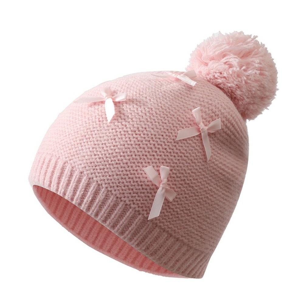 3pcs Keep Warm Knit Hat Scarf Gloves Set With Bow Neck Warmer Soft Kids 3-Piece Kit 1-6Y