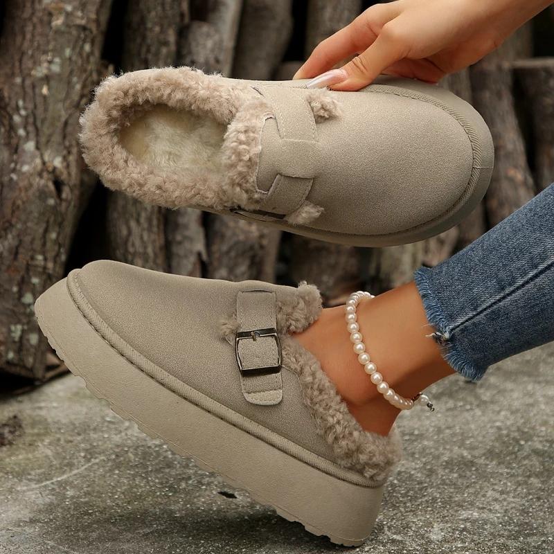 Snow Boots Winter Wear Outside Thick Sole Cotton Shoes  Plush Thicken Keep Warm Slippers Platform Casual Shoes Outdoor Slippers