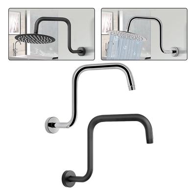 With Flange Ceiling Bracket Shower Head 13inch Black Head Extension High Quality