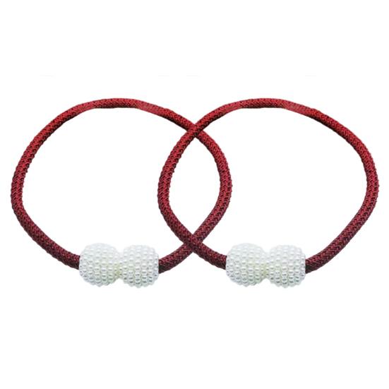 1 Pair Faux Pearl Curtain Tiebacks Elegant Beaded Curtain Holdbacks Woven Rope Decorative P