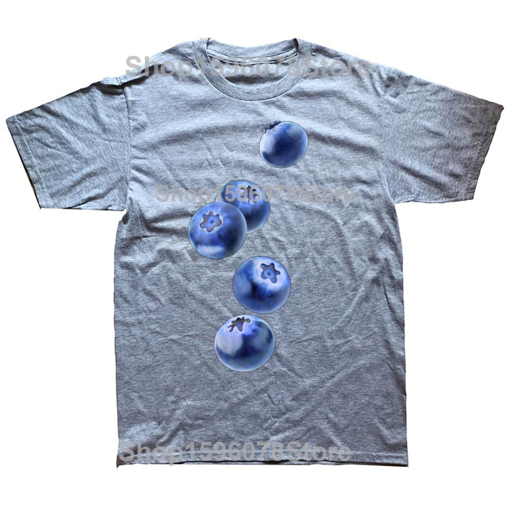 Y2k Kawaii Blueberries Graphic Printed Girly Summer Women Men Gothic Harajuku Tee Vintage T-shirt Emo Cotton Loose Blueberry Top
