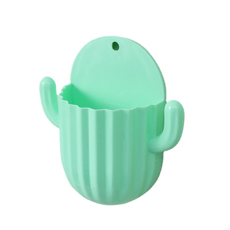 Toothbrush Holder Household Wall Self-adhesive Seamless Cactus Storage Rack Shaver Organizer Drain Shelf Bathroom Accessories