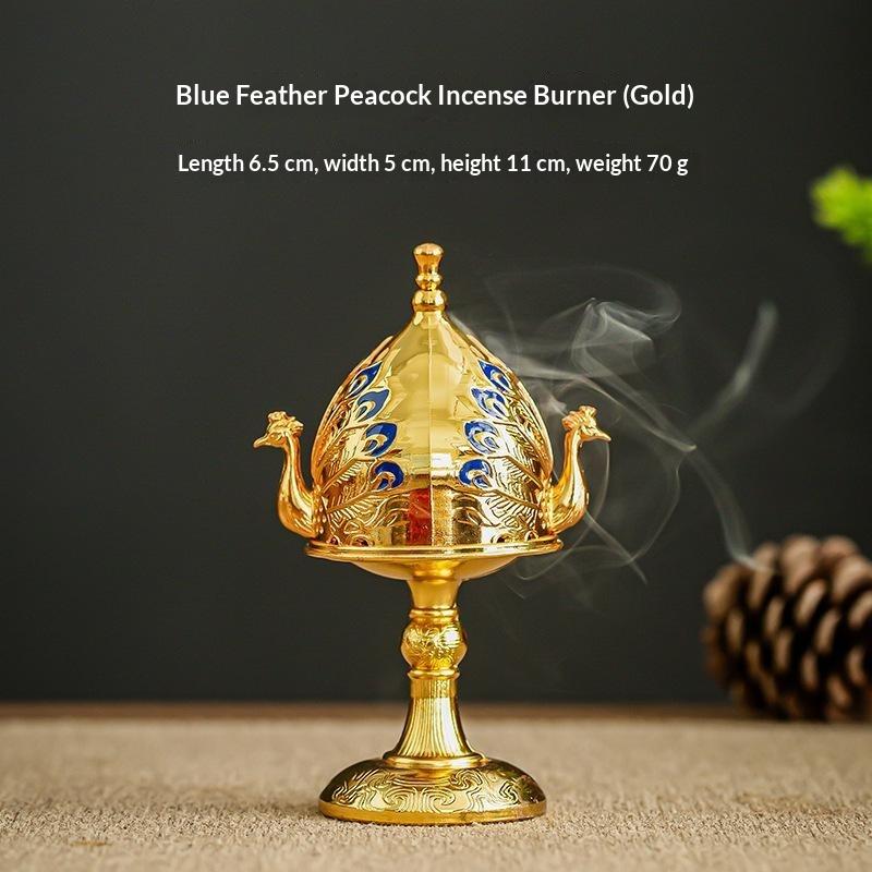 Hollow Incense Burner Premium Alloy Material Stickless Powder Incense Holder for Bathroom Spa Night Relaxation Aromatherapy золотой