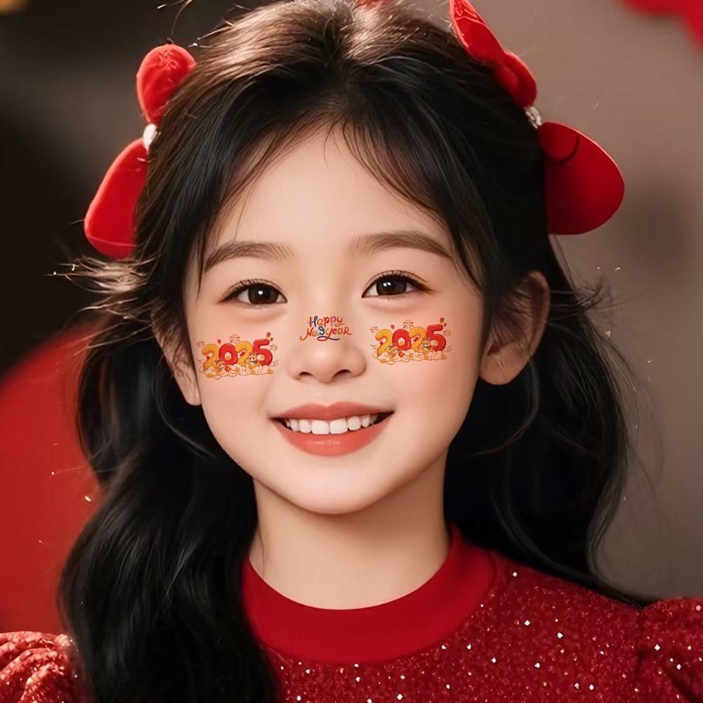 12 Pcs New Glitter Face Tattoo Red Temporary Face Makeup Patches DIY Waterproof Tattoo Sticker Women
