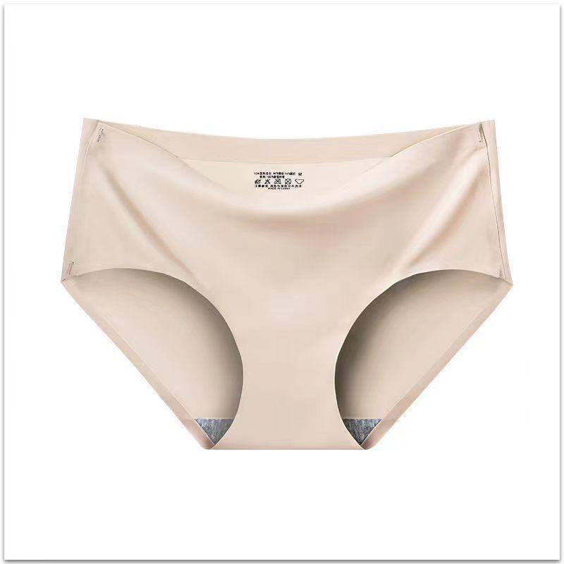 810 Damen Atmungsaktive Nahtlose Unterwäsche aus Eisseide mit Baumwollzwickel, Sexy Mid-Rise Triangle-Stil