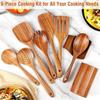 Ensemble d'ustensiles de cuisine en bois avec poignées pour la cuisine maison Outils de cuisson
