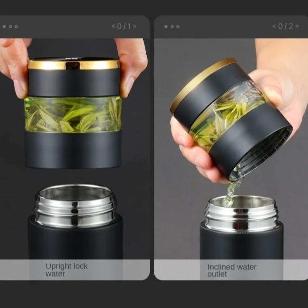 Stainless Steel Ceramic Coated Insulated Cup LED Temperature Display Tea Infuser Bottle