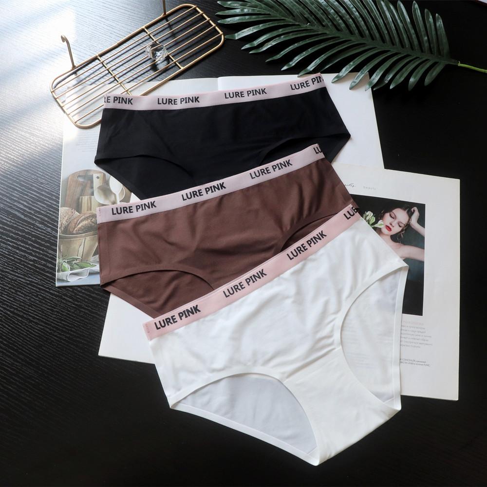 Einfache, modisch bedruckte einteilige High-Spring-Unterwäsche für Damen aus Eisseide, mittlerer, niedriger Bund, Damenslips