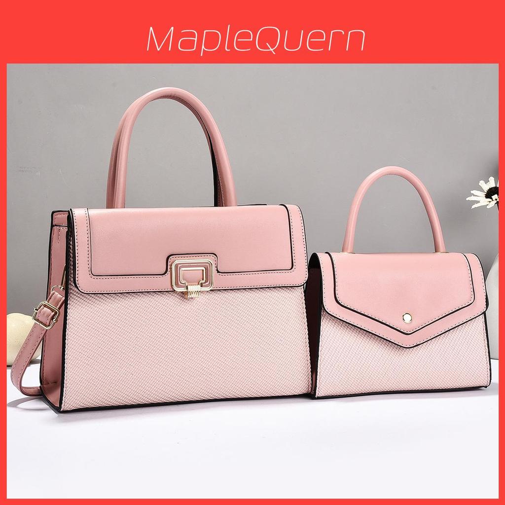 Womens Handbag Set Pu Lock Closure With Inner Pockets For Daily Use