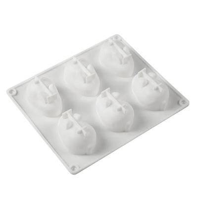 Stampi in Silicone a 6 Cavità per Torta per Cottura Dessert Mousse Nuovi Stampini Decorativi 3D a Forma di Coniglietto di Pasqua Strumento per Pasticceria al Cioccolato