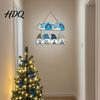 Cartoon Gnome Wall Art Christmas Wooden Welcome Hanging Sign Elf Decor with Gift Bell Door Sign Charms Rustic Farmhouse Ornament for Indoor Outdoor