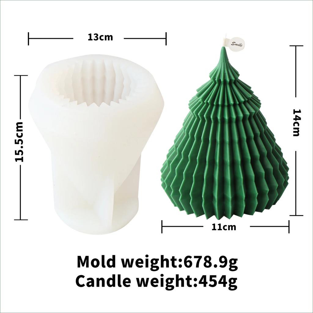 10-25cm 3D DIY Christmas Tree Candle Silicone Mold Christmas Gift Christmas Tree Resin Gypsum Silicone Mold Christmas Decoration