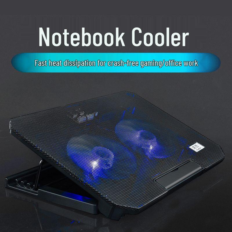 15-Inch Silent Laptop Cooling Pad with Adjustable Height & Foldable Stand