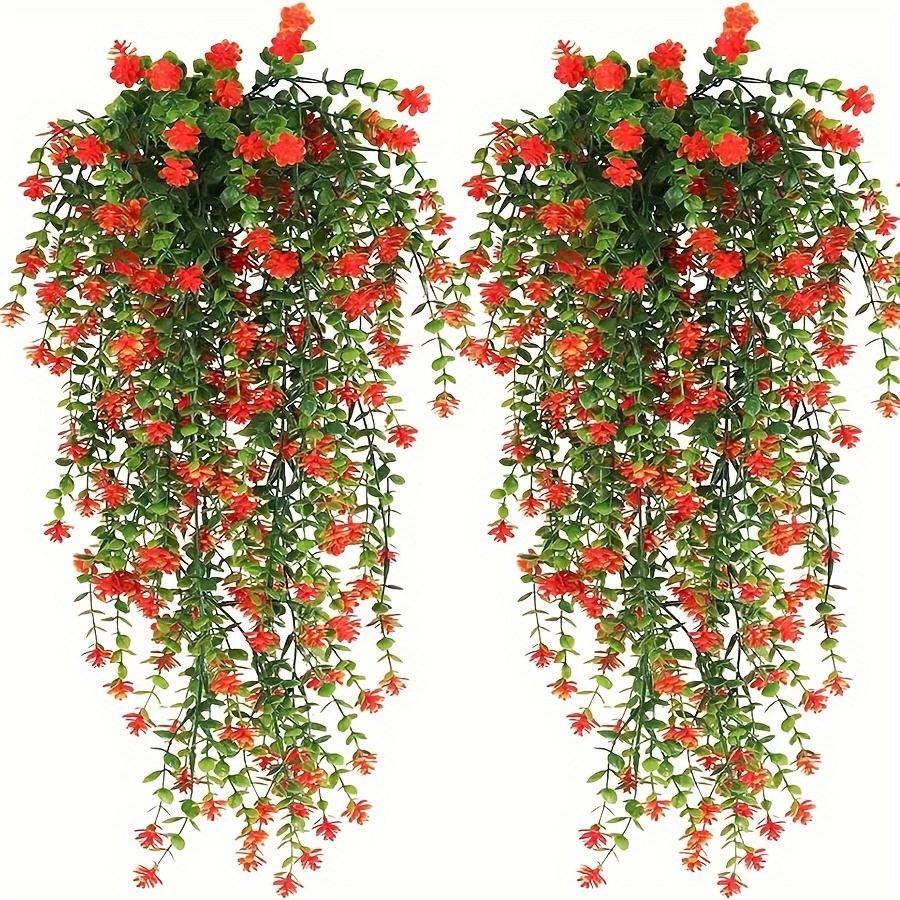 3pcs, Artificial Hanging Plants Fake Hanging Plant Faux Eucalyptus Leaf Greenery Vine Outdoor UV Resistant Plastic Plants