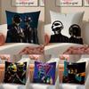 D-Daft Punk Cushion Cover Linen Pillowcase Cover Soft Decor For Sofa Home Room