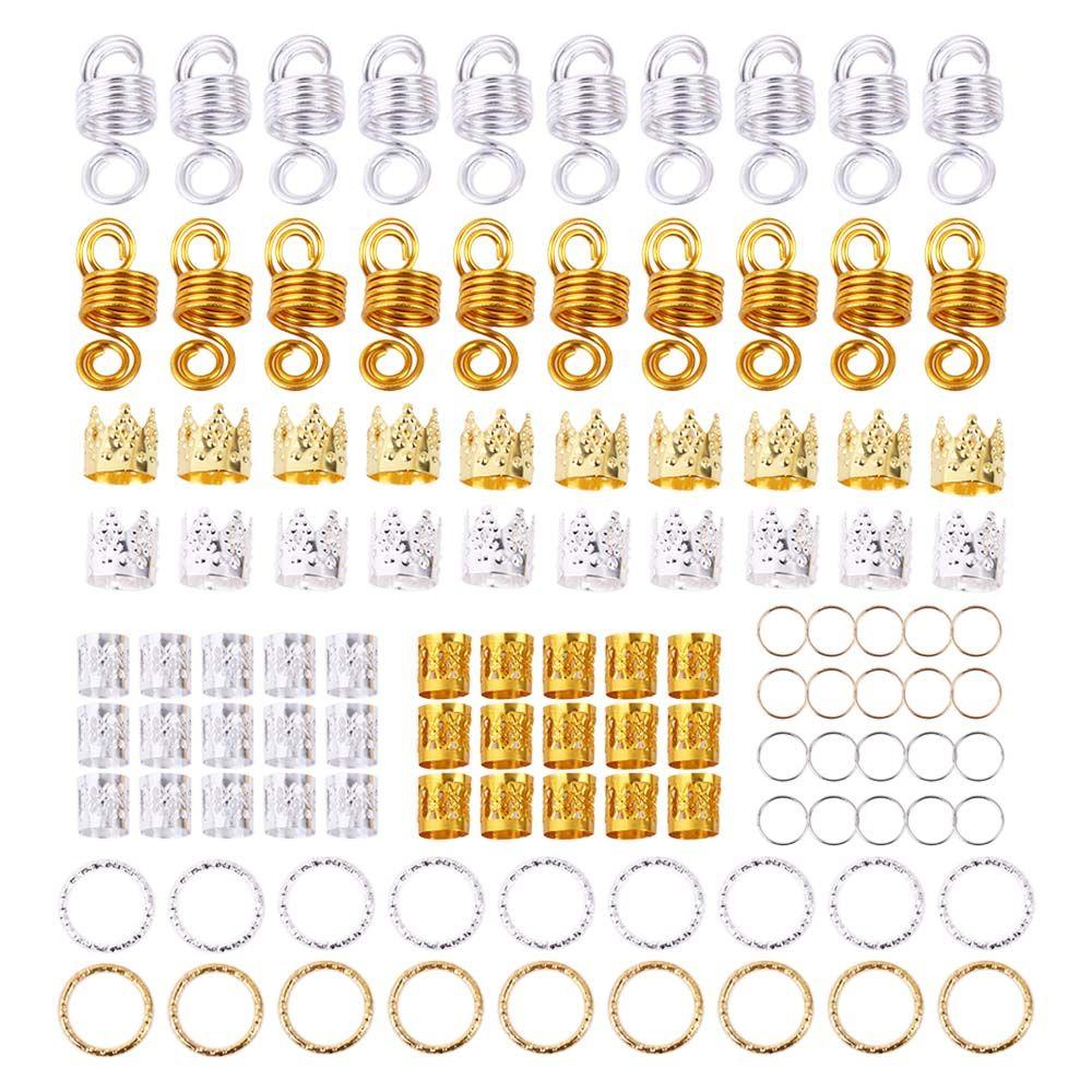 60/80/110/35 Pcs Clips Jewelry Tubes Charms Braids Beads Hair Cuffs African Dreadlocks Hair Braid Hair Decorations