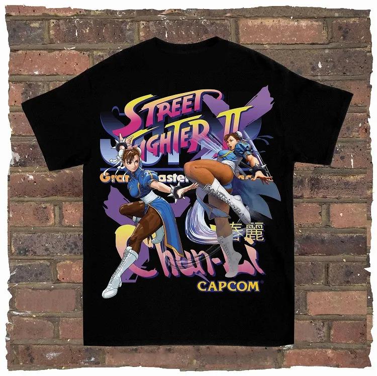 Game Spring Street Fighter Rock Rap Loose High Street High Quality Men and Women T-shirts Casual Simple Animation Style Lovers