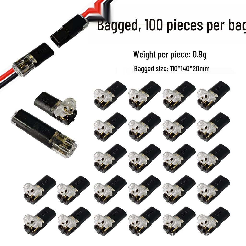 LED Quick Connector | Strip-Free & Solder-Free Double Wire Plug - Pull-Out Type D2 T1
