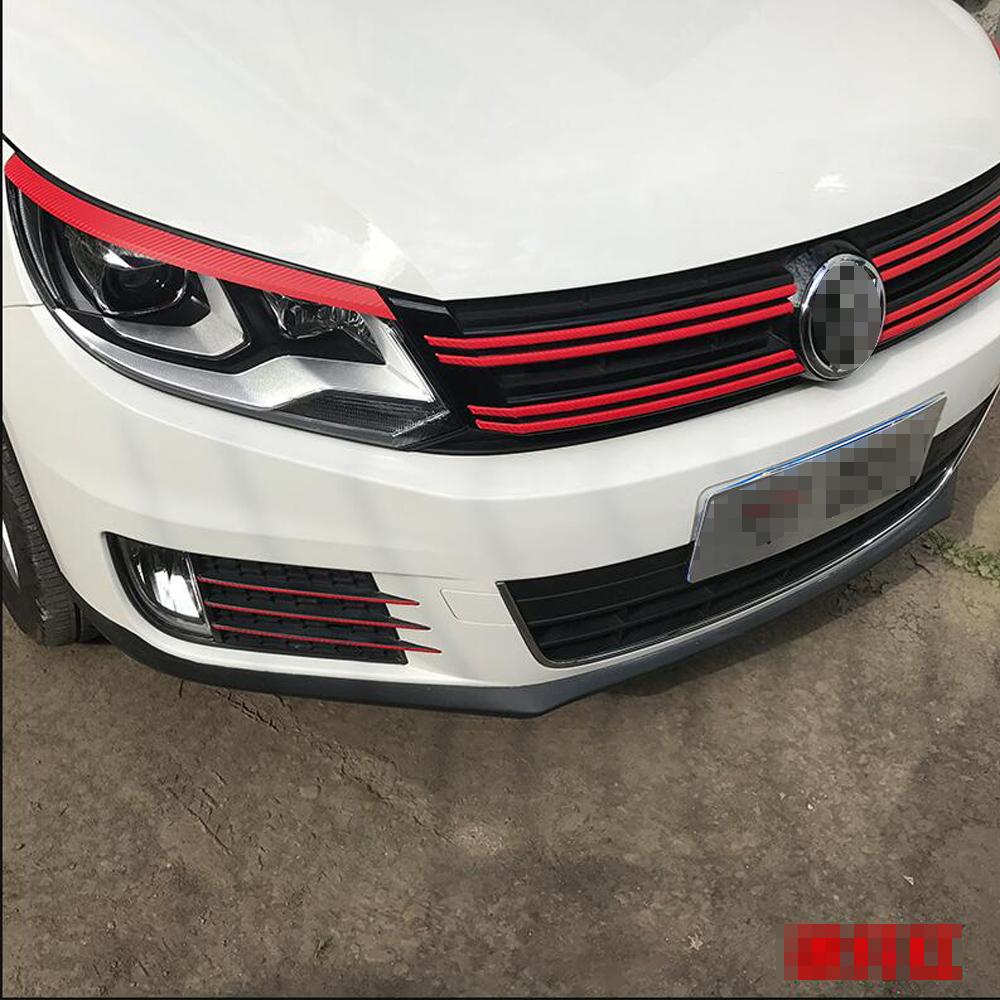 Colorful Grille Grill Carbon Fiber Stickers And Decals Car-styling For Volkswagen VW tiguan 2013-2017 Accessorie