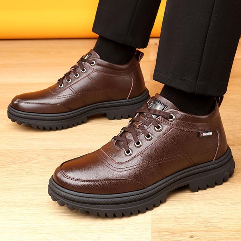 WOTTE Winter Snow Boots Ankle Shoes Men Warm Shoes Fur-Lined Boots Plush Warm Ankle Shoe Booties Loafers Casual Sneakers New