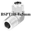 90-Grad-Winkel 1/8" 1/4" 3/8" 1/2" BSPT Außengewinde x 6 8 10 12 mm Schlauch Schnellverschluss 304 Edelstahl Geschmiedetes Rohrverschraubung Wasser Gas